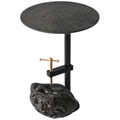 Studio Buzao, Black Lava Stone Side Table by Bentu Design