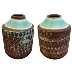 Jean Besnard Art Deco Pair of Ceramic Vase, circa 1930