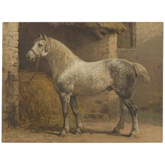Antique Print of the Percheron Horse by O. Eerelman, 1898