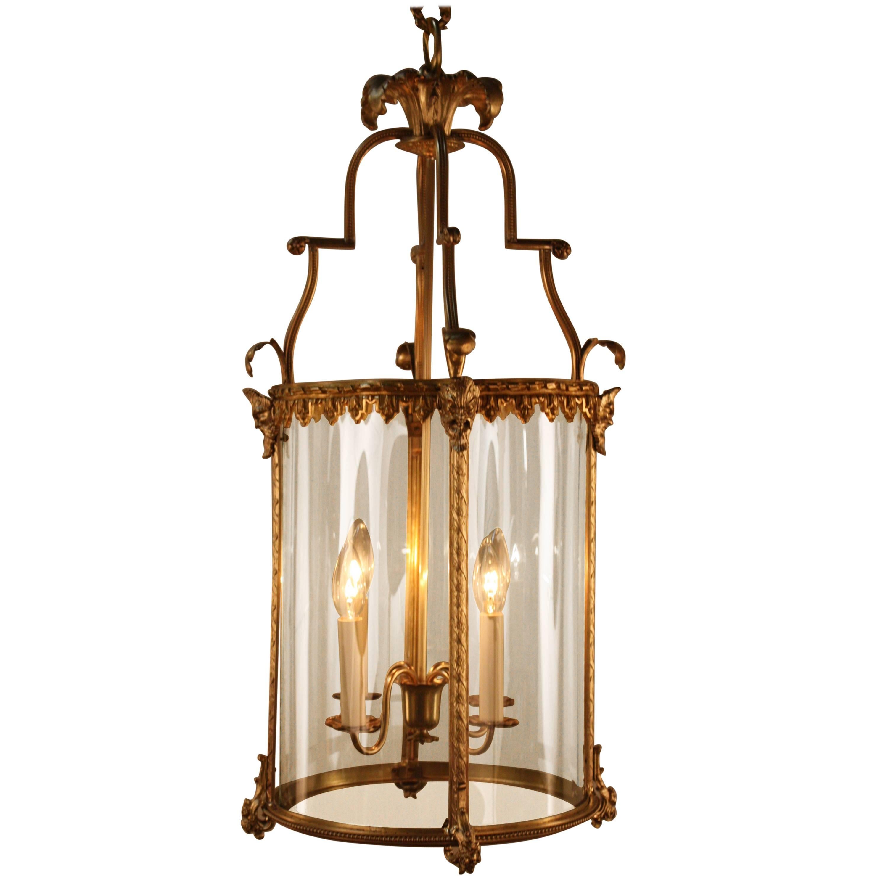 Early 20th Century French Bronze Four-Light Lantern