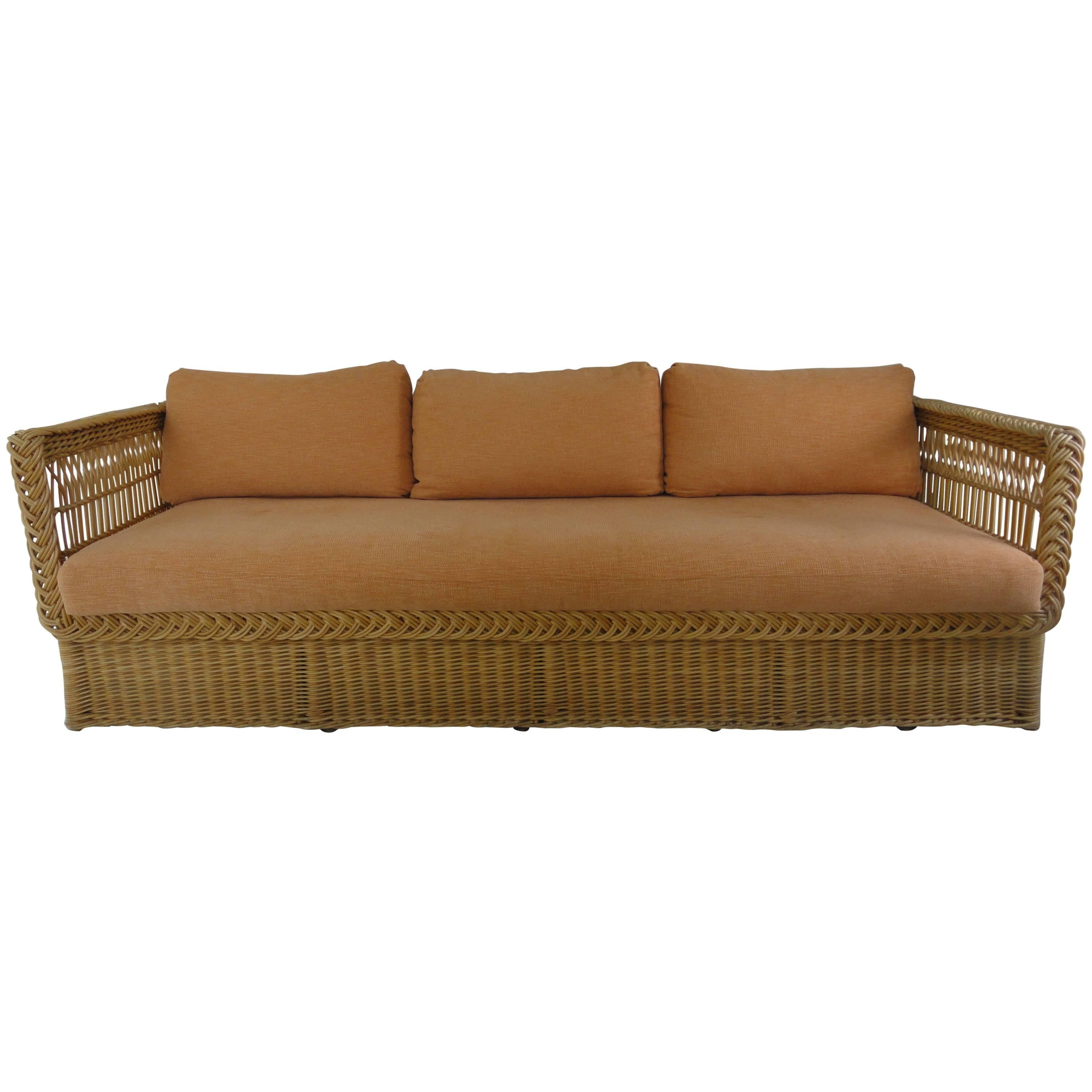 Bielecky Wicker Sofa For Sale