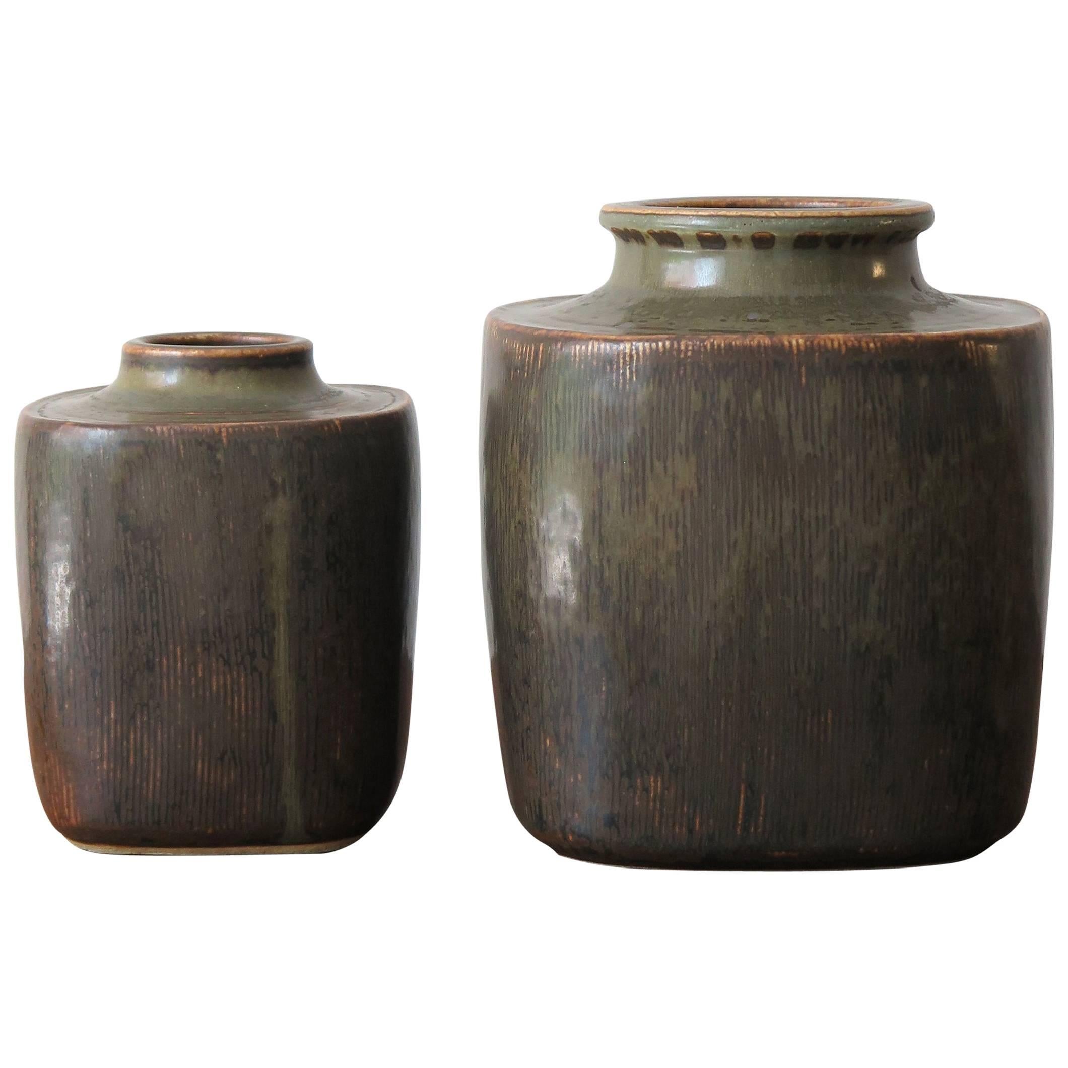 1960s Valdemar Petersen Scandinavian Stoneware Vases for Bing & Grondahl