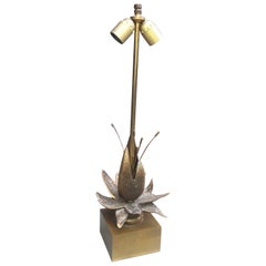 Brass table lamp in the style of Maison Charles, circa 1970
