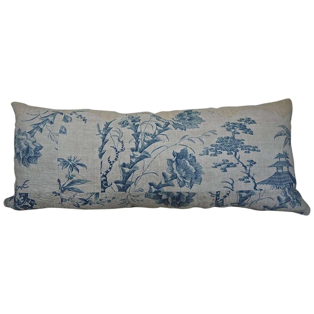  Chinoiserie Toile Blue and White pillow French 18th century