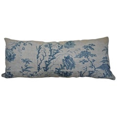Chinoiserie Toile Blue and White pillow French 18th century