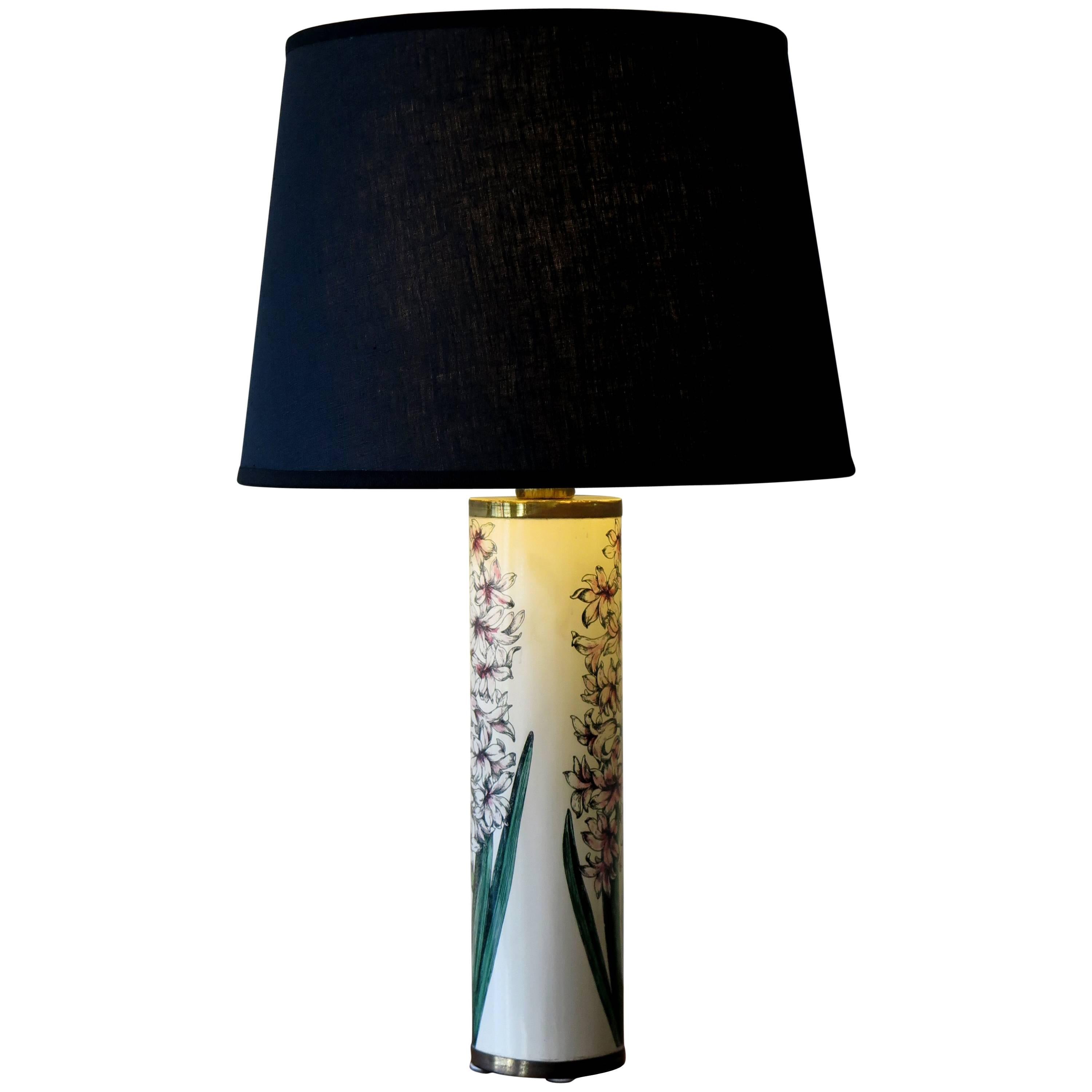 1950s Piero Fornasetti Italian Mid-Century Modern Table Lamp “Hyacinths”