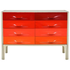 Raymond Loewy DF-2000 Chest of Drawers in Red Tones