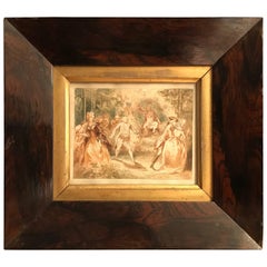 French 18th Century Watercolor 'Blind Man's Bluff'