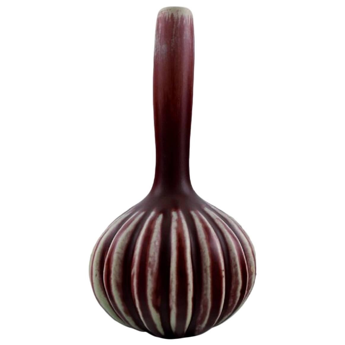 Axel Salto for Royal Copenhagen Stoneware Vase Modeled with Narrow Mouth