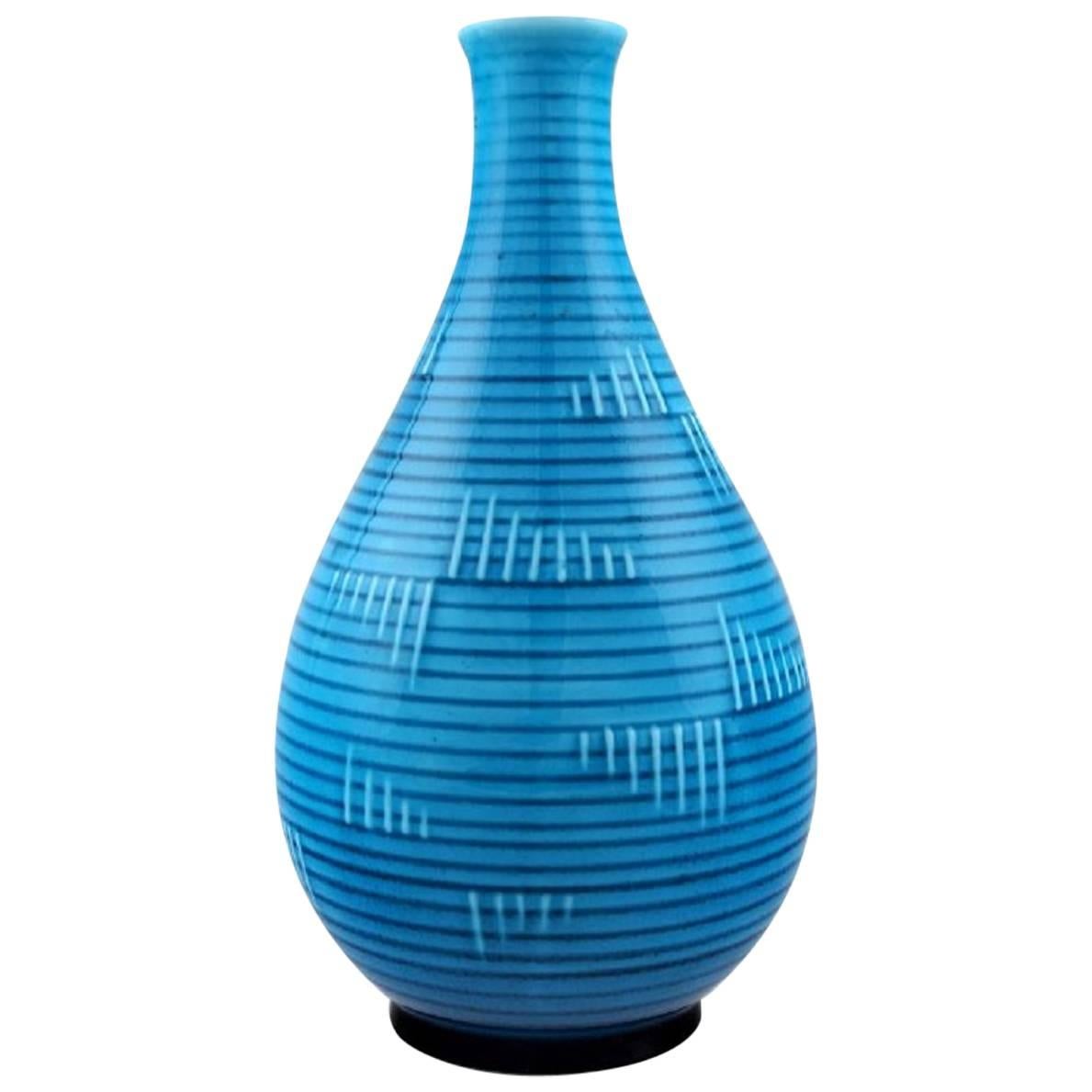 B & G (Bing & Grondahl) Art deco turquoise vase in porcelain.  1920s.