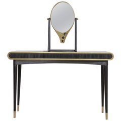 Oriette Dressing Table with Sodalite Stone and Corian, Handmade in Uk
