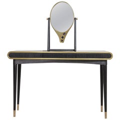 Oriette Dressing Table with Sodalite Stone and Corian, Handmade in Uk