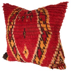 Custom Moroccan Pillow cut from a Vintage Hand Loomed Wool Berber Rug