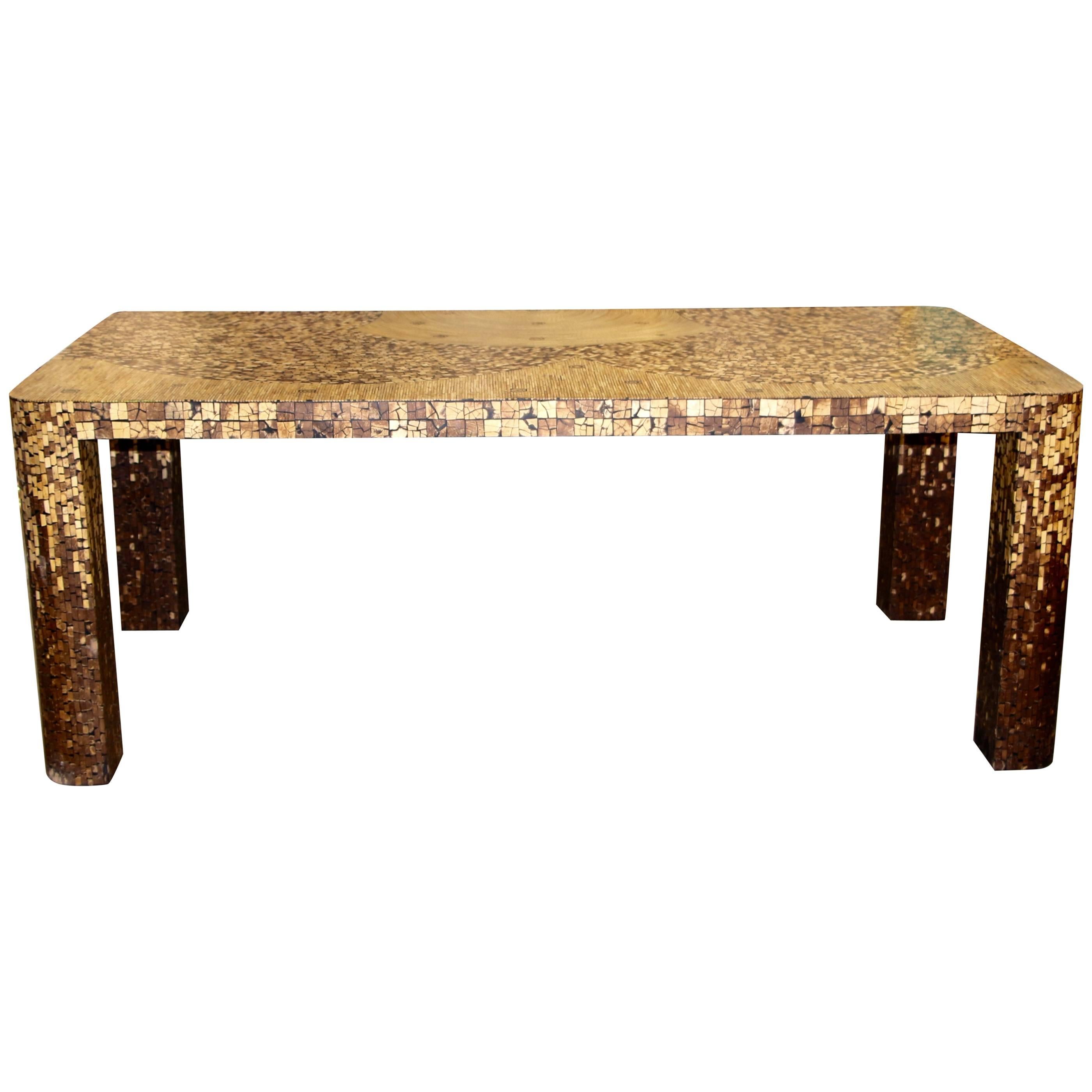 Bamboo and Shell Dining Table