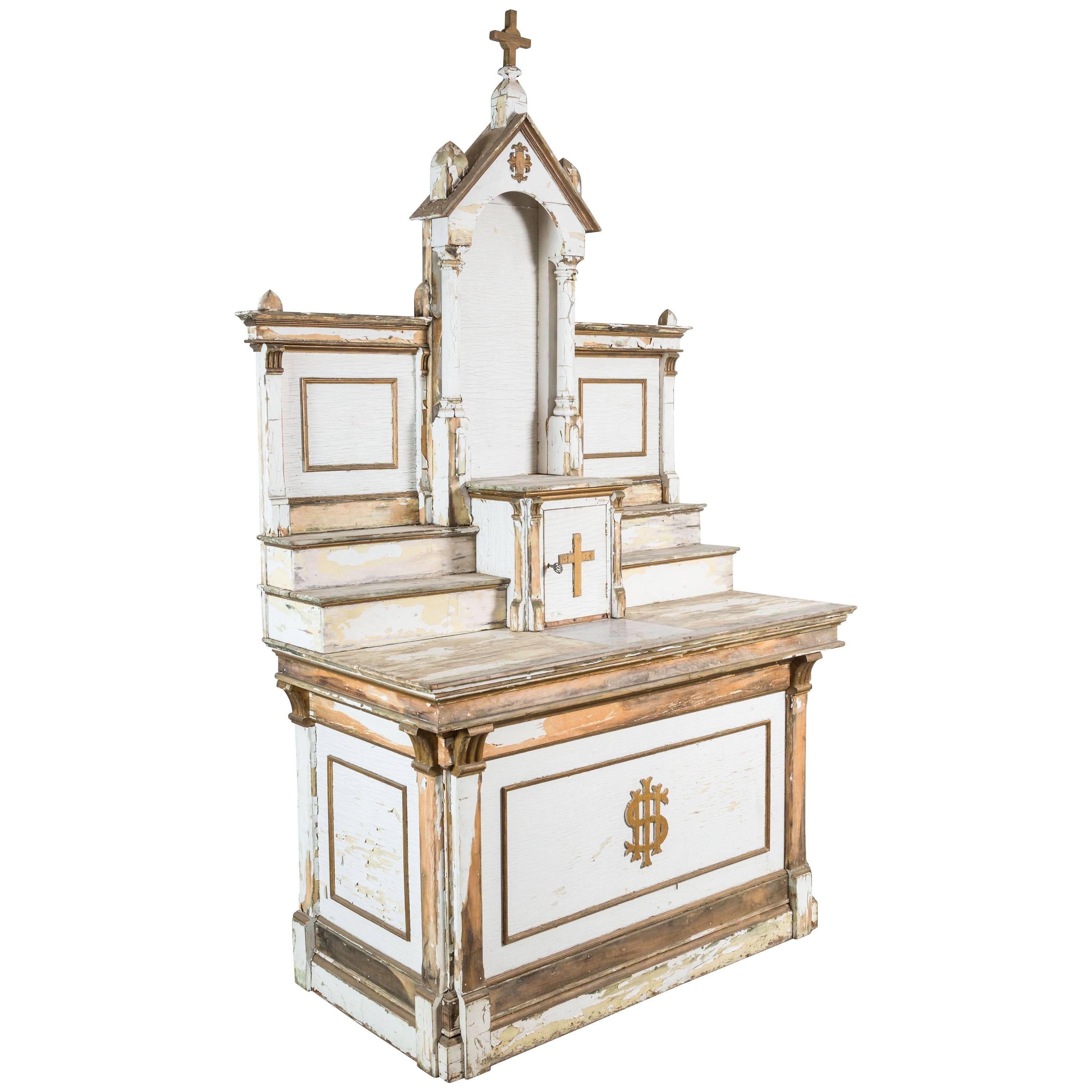 Early 20th Century Wood Church Folk Art Altar
