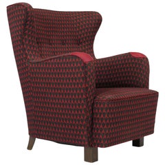 1937 A.J. Iversen for Kaj Gottlob Deco Lounge Chair Original Fabric