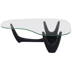 Kidney Organic Shape Glass Top Coffee Table w/ Tray or Planter