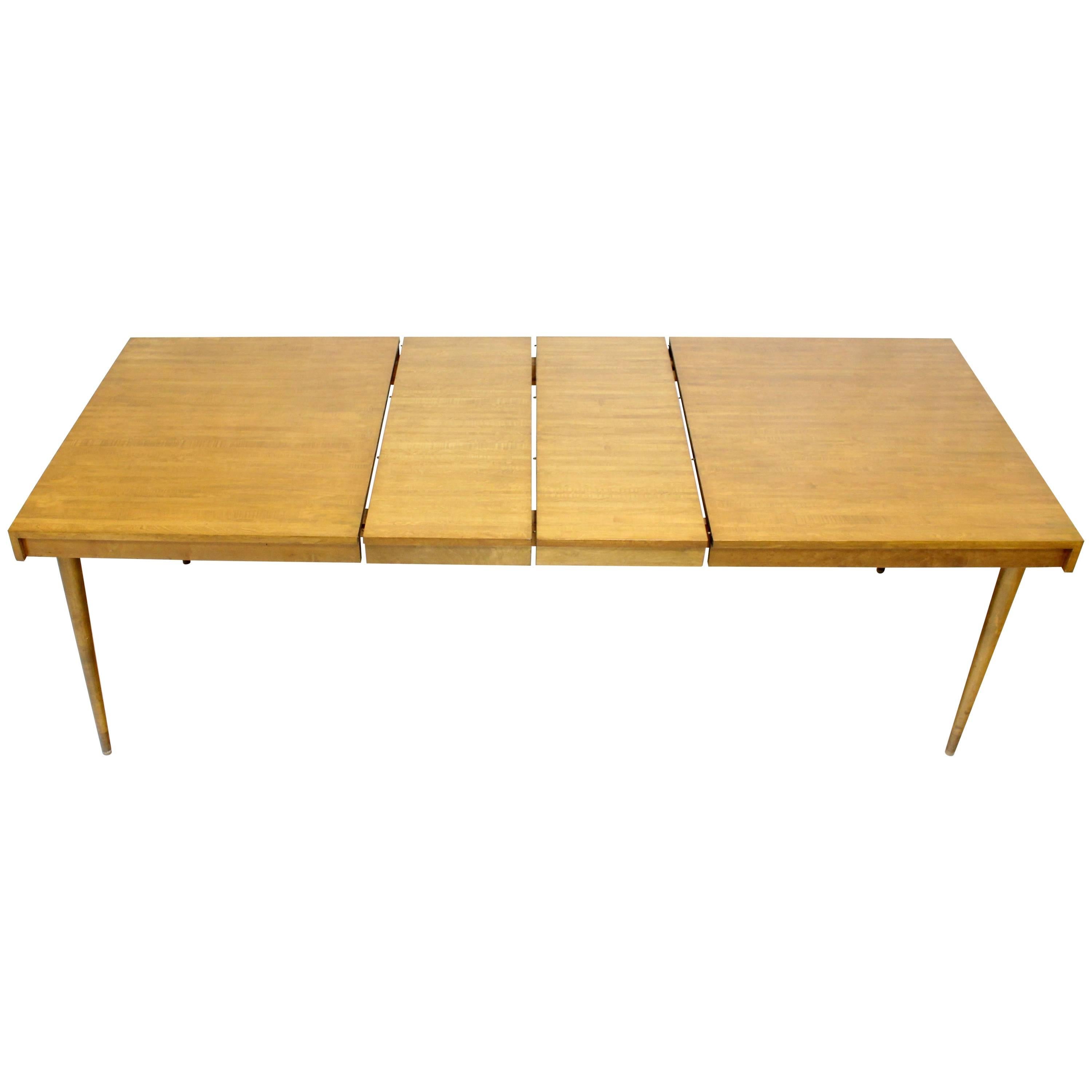 Swedish Blond Birch Dining Table w/ Two Extension Boards Leafs  For Sale