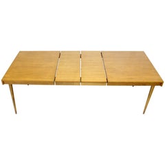 Swedish Blond Birch Dining Table w/ Two Extension Boards Leafs 