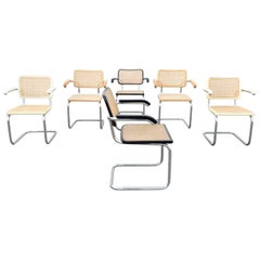 Thonet Marcel Breuer Style S64 Arm Dining Chairs, Set of Six