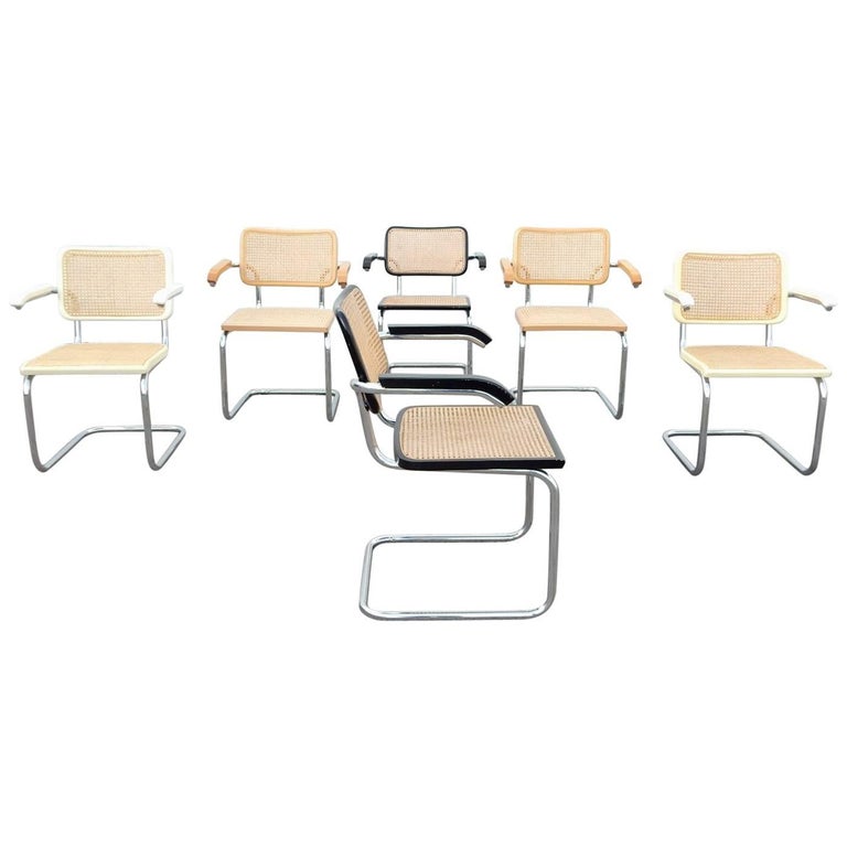 Thonet Marcel Breuer Style S64 Arm Dining Chairs Set Of Six For Thonet Marcel Breuer Style S64 Arm Dining Chairs Set Of Six For