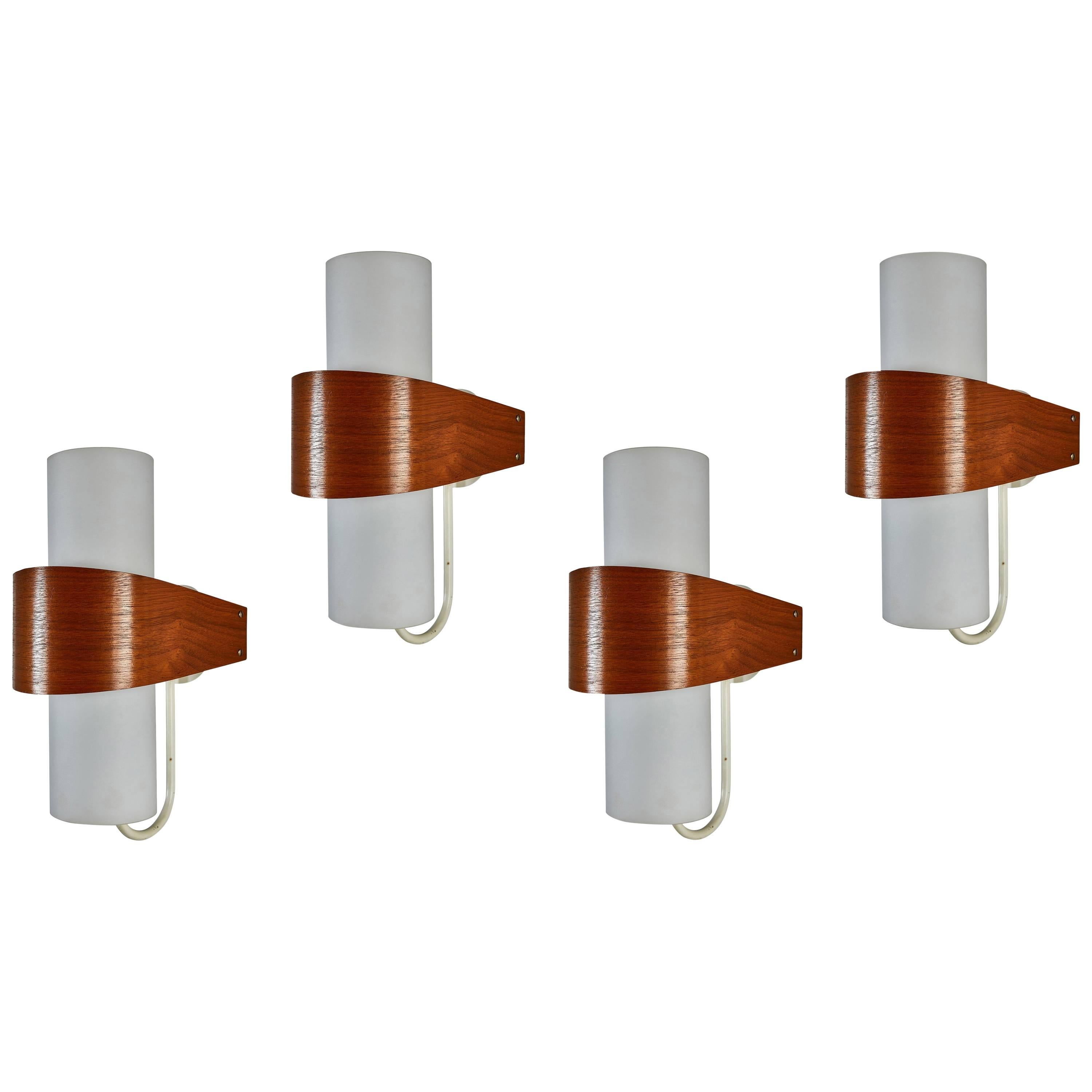 Four NX40 Wall Lights by Louis Christaan Kalff for Phillips 