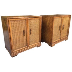 Mid Century Bamboo and Rattan Cabinets at 1stDibs