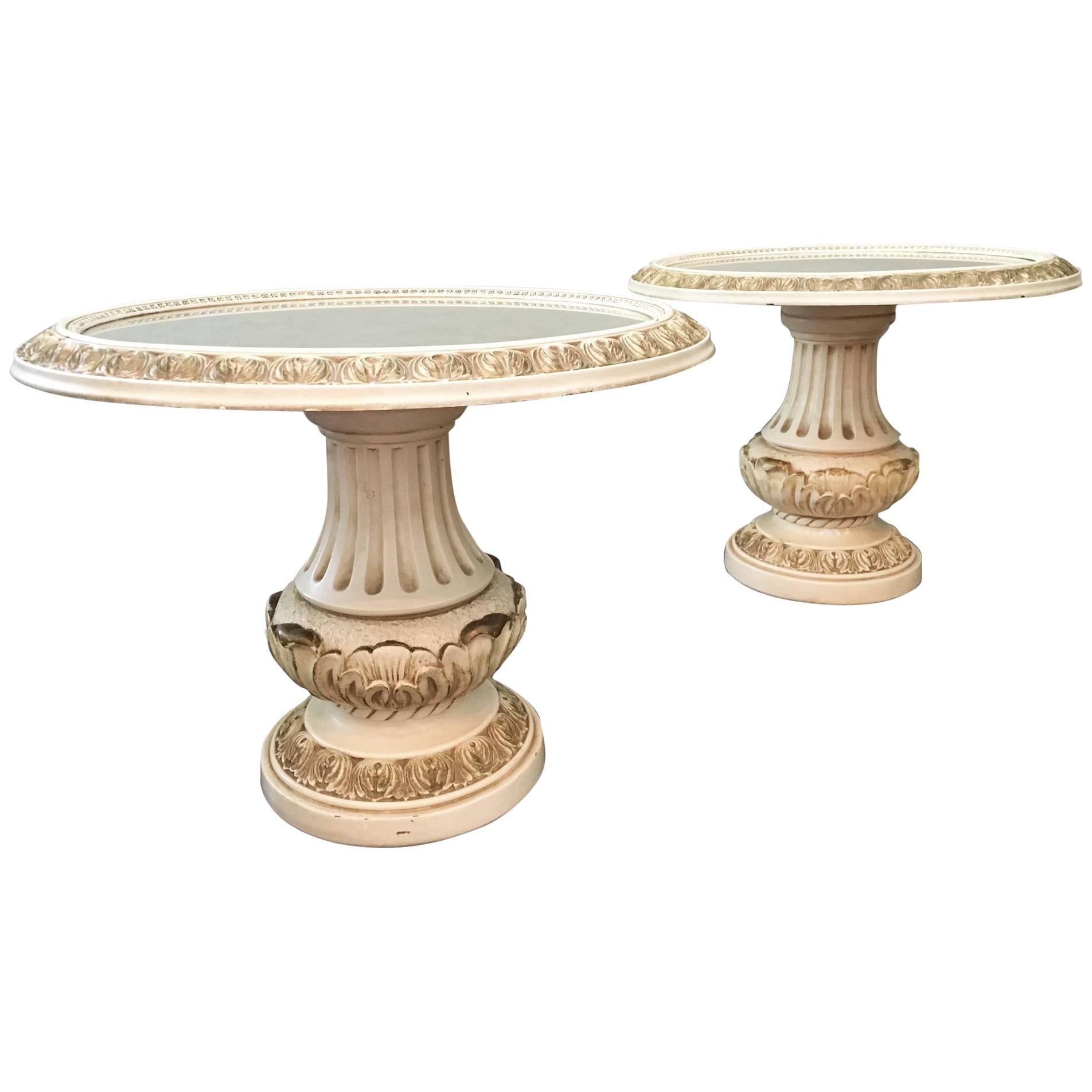 Italian Renaissance Pedestal Side Tables