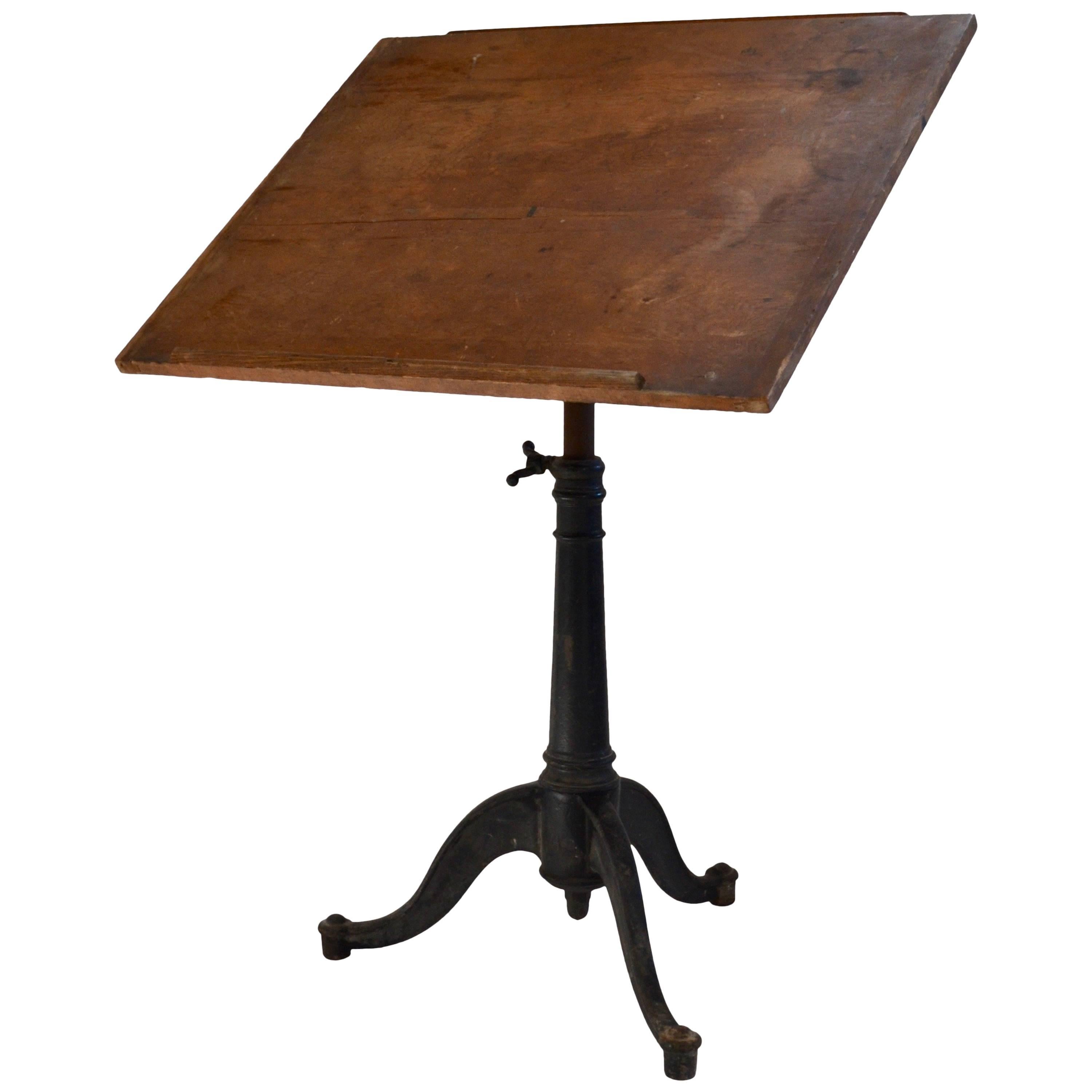 Drafting Table with Cast Iron Adjustable Base