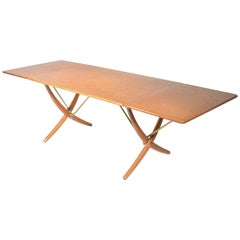 Early Hans Wegner Oak Dining Table Model AT-304 by Andreas Tuck in Denmark