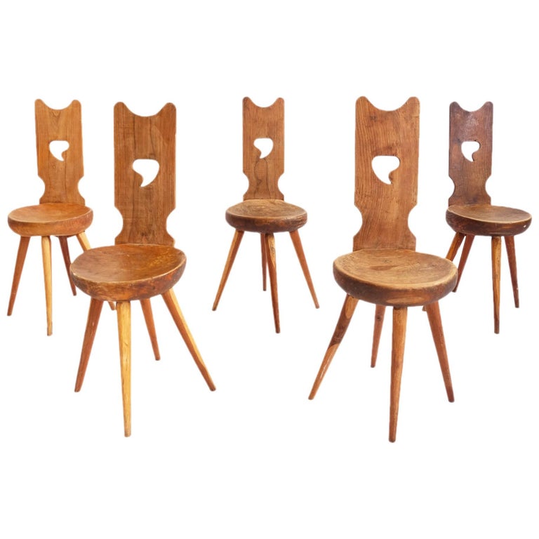 St. Moritz Lovely Carved Wood Chairs For Sale at 1stdibs