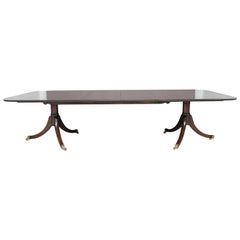 Twin pedestal mahogany dining table