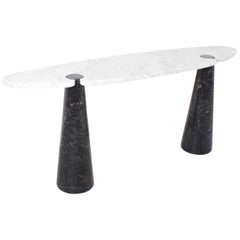 Angelo Mangiarotti ‘Eros’ Console Table for Skipper, Marquina and Carrara Marble