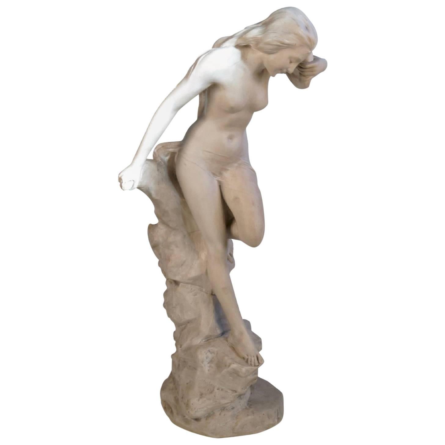 A LARGE DECORATIVE COMPOSOITE FIGURES Of a nude For Sale