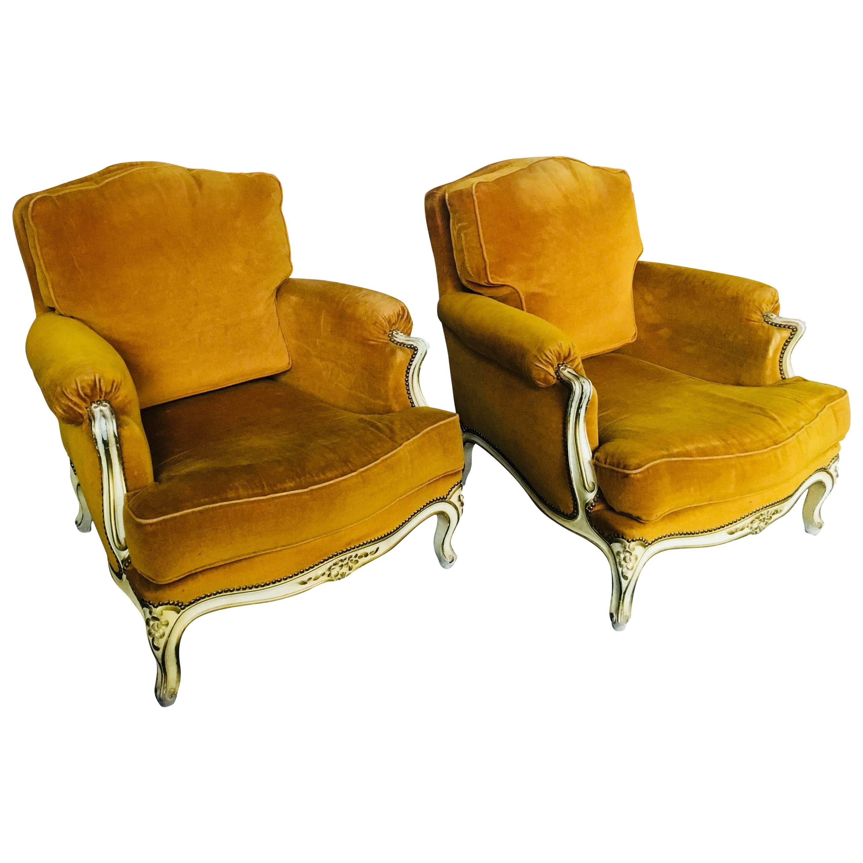 SALE 19th Century Pair of French Bergeres in Louis XV Style