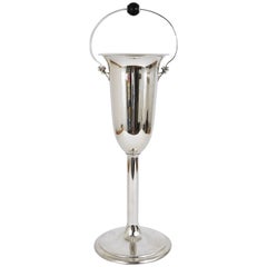Französischer Art-Deco-Bodenkühler für Wein oder Champagner Eiskübel:: Silber:: 1930er Jahre