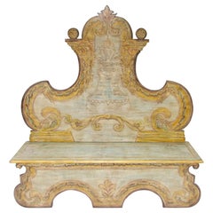 Italian Renaissance Style Cassapanca Hall Bench