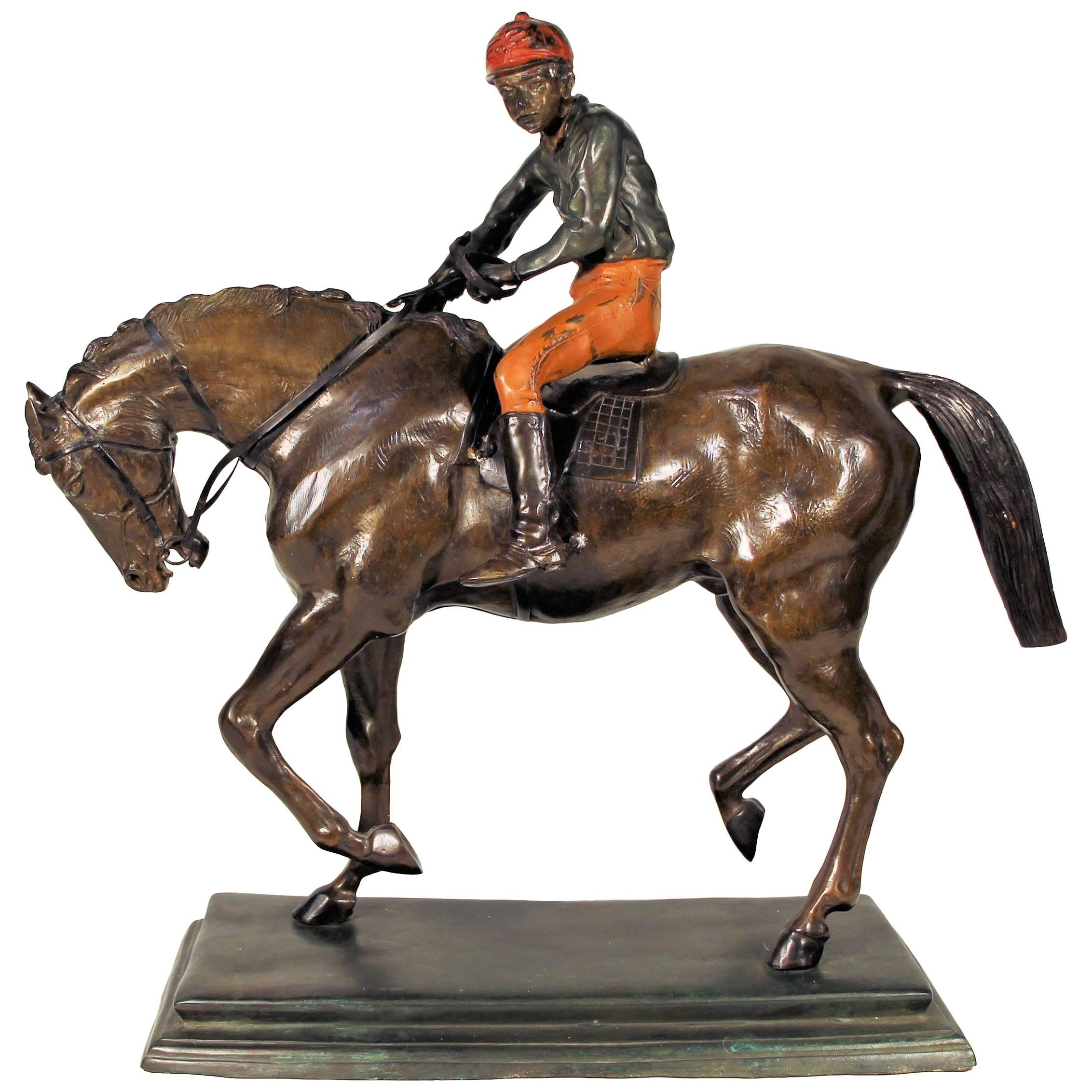 Le Grand Jockey, une statue en bronze d'après une œuvre d'Isidore Jules Bonheur en vente