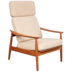 Arne Vodder Model FD164 High Back Reclining Teak Armchair 1960's