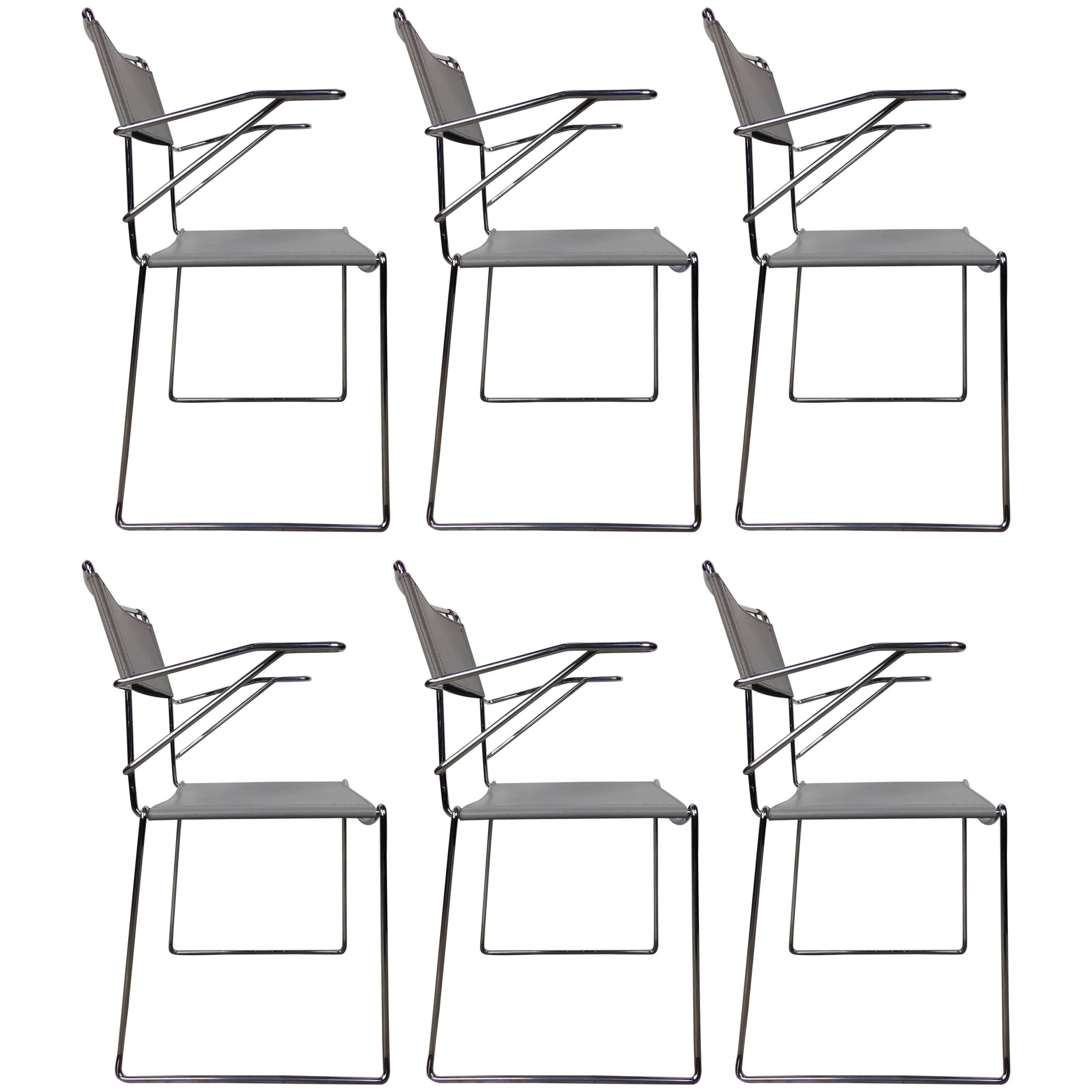 Set of 6 Italian Armchairs 