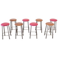 Assorted Leather Vintage Counter Height Stools