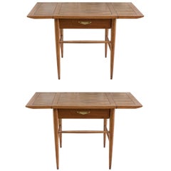 Pair of Vintage Lane and Side Tables with Expandable Sides