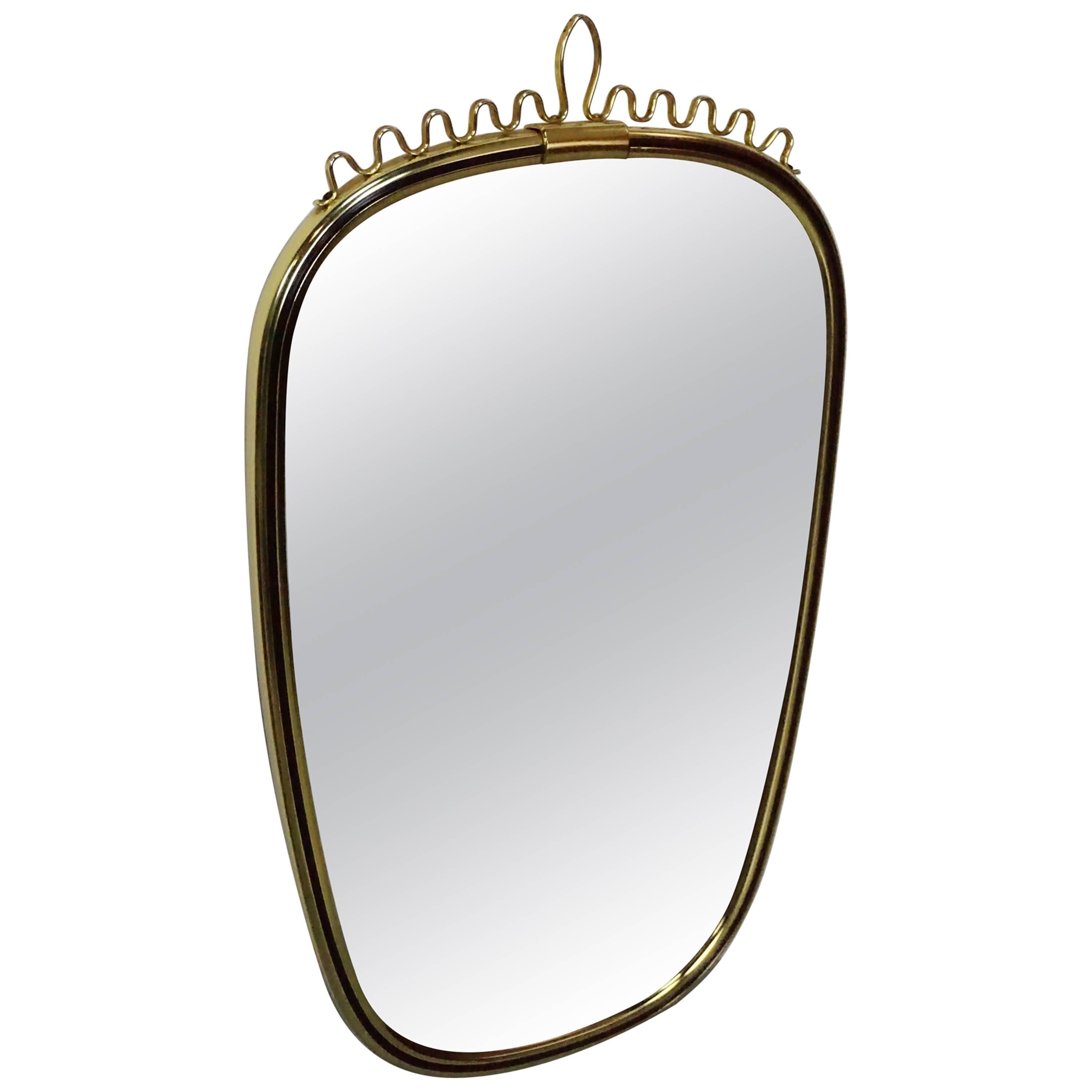 Italian Design Of The 50's Brass Mirror 