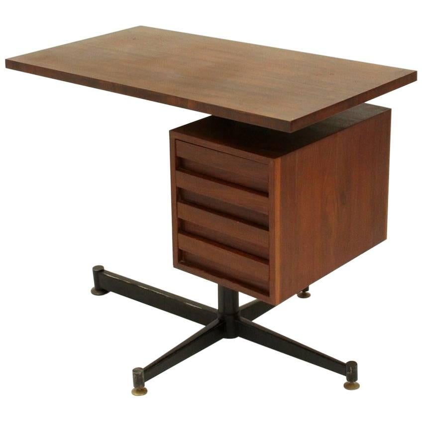 Italian modernist teak Desk, 1950s