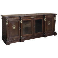 19th Century French Empire Mahogany Credenza with Bronze Ormolu