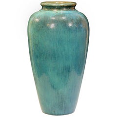Galloway Terracotta Co Large Flambe Philadelphia Art Deco Pottery Floor Urn Vase