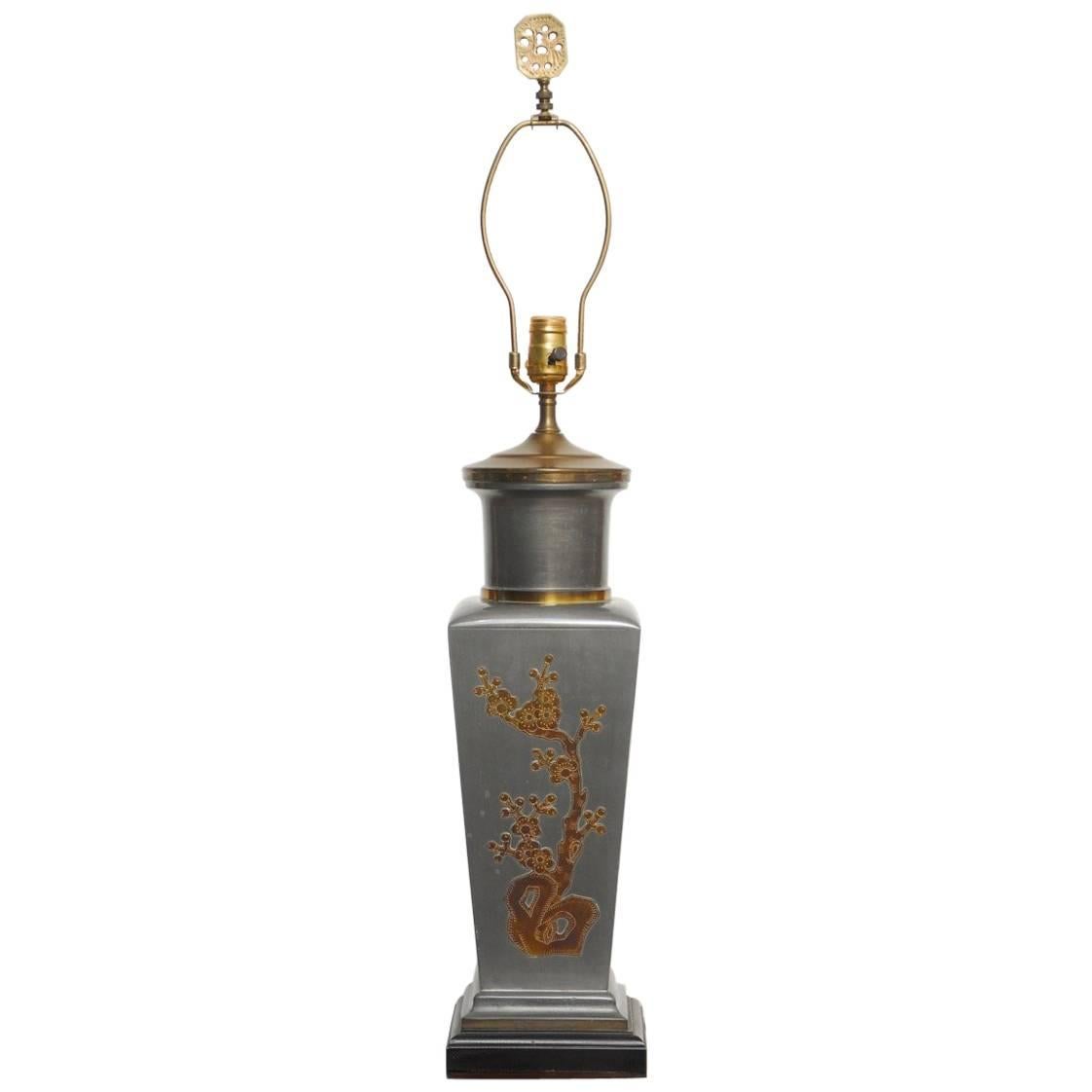 Oriental Bronze Brass Incense Burner Table Lamp 26" 