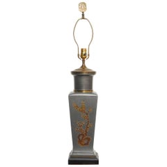 Mid-Century Chinese Pewter and Brass Vase Table Lamp