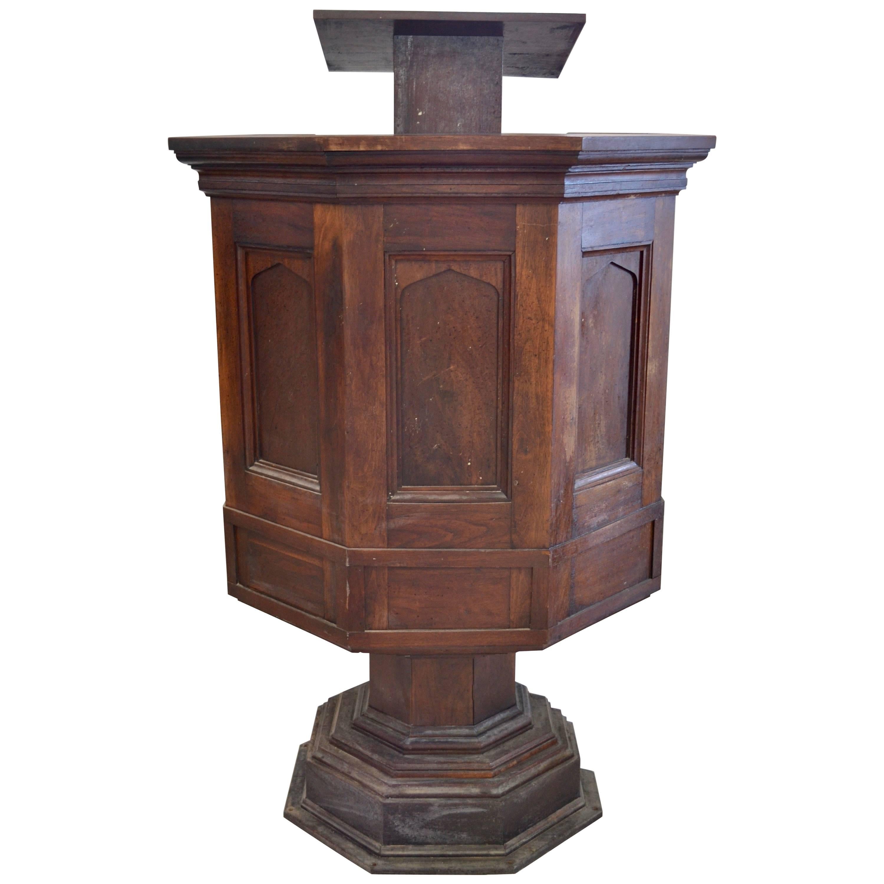 Early 20th Century Walnut Pulpit
