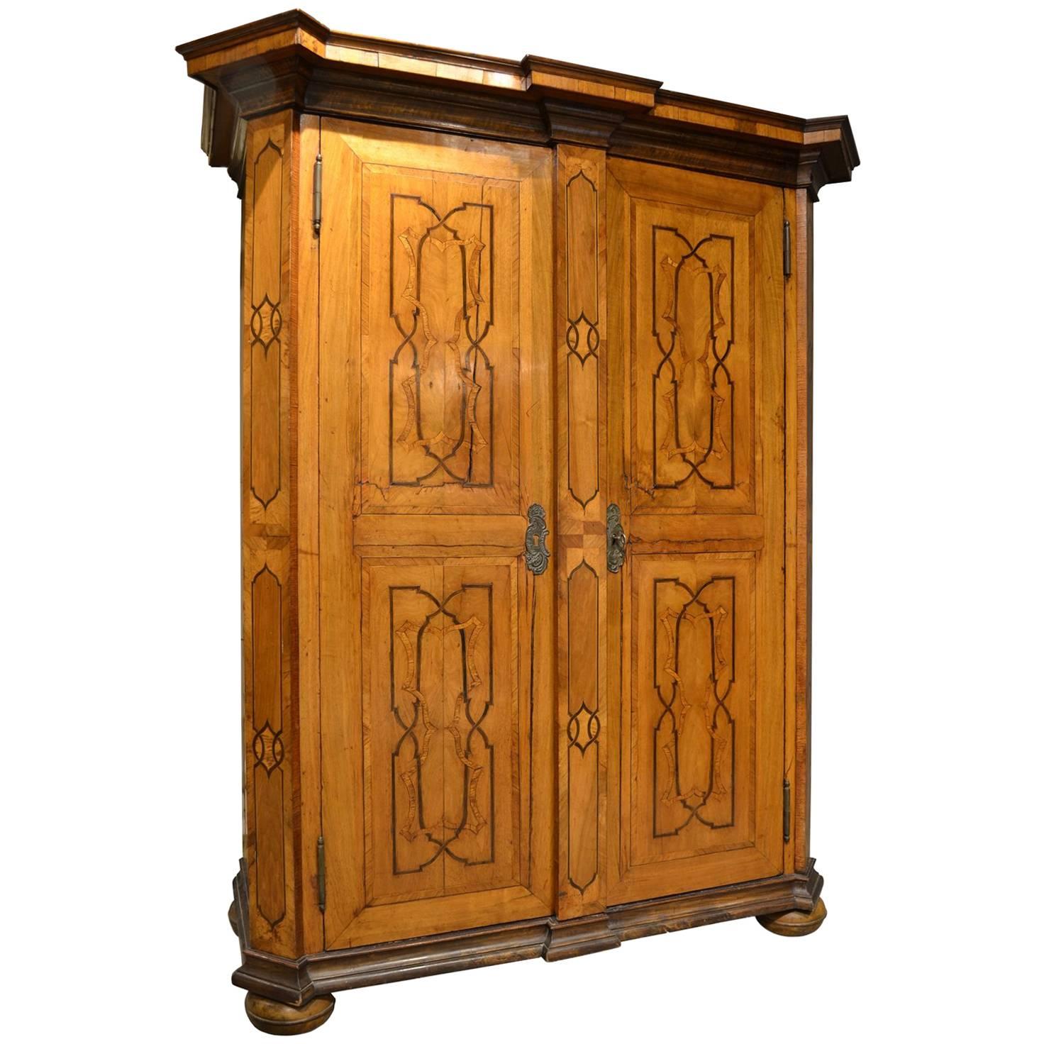 Fruitwood Armoire with Inlay For Sale